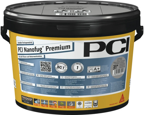 PCI Nanofug Premium flexibler Fugenmörtel für Fliesen und Natursteine in einem Eimer