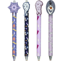 Quatre stylos avec des personnages du film La Reine des neiges