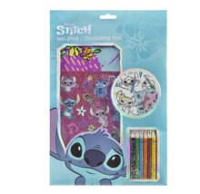 Set de coloriage motif Stitch, comprenant un livre de coloriage et des crayons de couleur