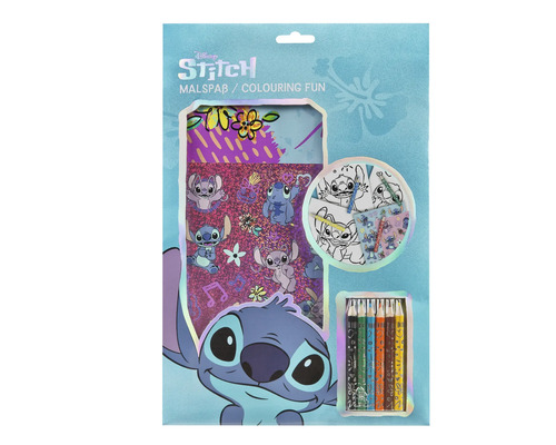 Set de coloriage motif Stitch, comprenant un livre de coloriage et des crayons de couleur