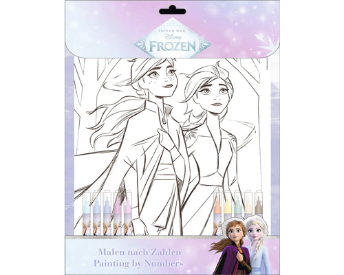 Kit de peinture par numéros Disney Frozen avec les personnages Anna et Elsa