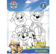 Kit de peinture numérotée avec deux posters à colorier des personnages de Paw Patrol.