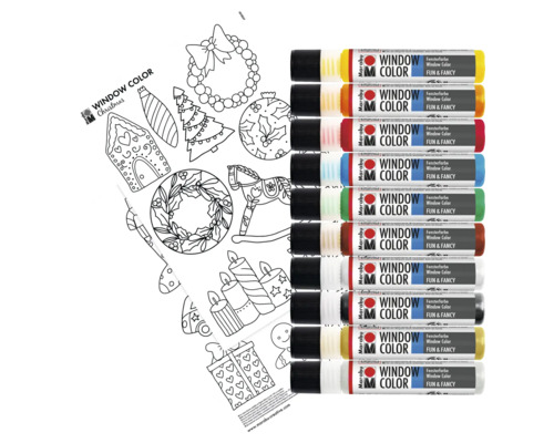 Marabu Window Color Set mit Vorlagen für Weihnachten