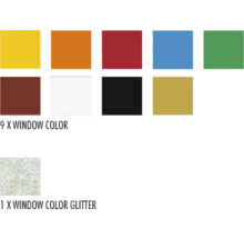 Farbauswahl für Fenster mit verschiedenen Farben und einer Glitzeroption