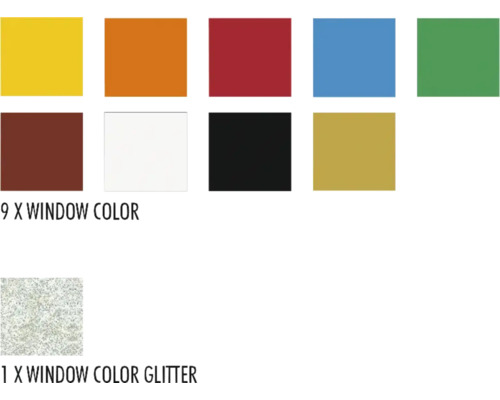 Farbauswahl für Fenster mit verschiedenen Farben und einer Glitzeroption