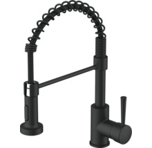 Robinet de cuisine noir avec ressort spiralé