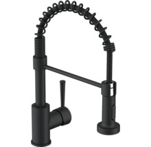 Robinet de cuisine noir avec bec en spirale