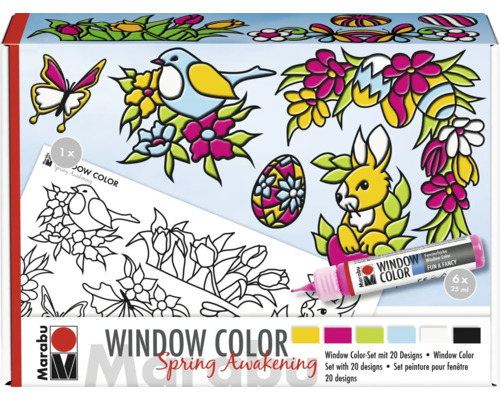 Marabu Fensterfarben Set Spring Awakening mit 20 Motiven
