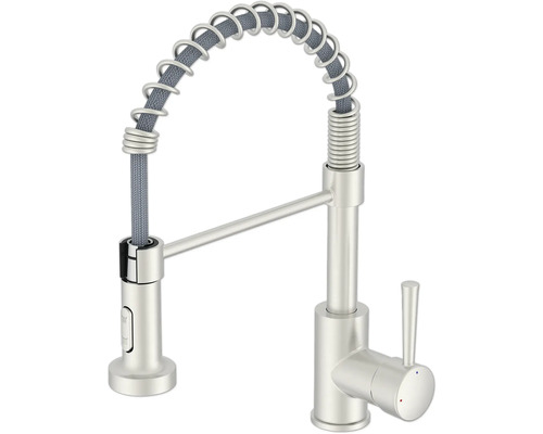Robinet de cuisine avec ressort spiralé et douchette extractible