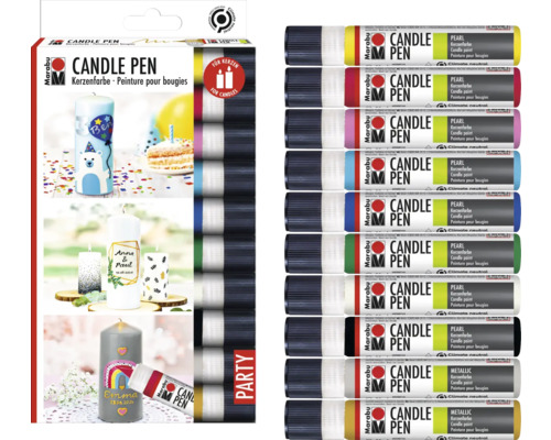 Marabu Candle Pen Set mit verschiedenen Farben zum Dekorieren von Kerzen
