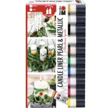 Marabu Candle Liner Pearl Metallic Set zum Dekorieren von Kerzen