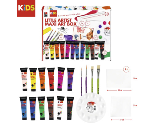 Little Artist Maxi Art Box mit Farben, Pinseln, Malpalette und Malvorlagen