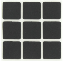 Neun quadratische Möbelgleiter aus Filz