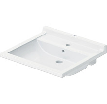 Lavabo en céramique avec trou pour robinet et trop-plein