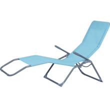 Chaise longue de jardin réglable en métal et textile