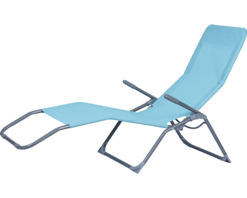 Chaise longue de jardin réglable en métal et textile