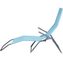 Chaise longue avec dossier et accoudoirs réglables