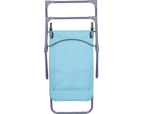 Chaise longue avec revêtement textile et cadre métallique pliable
