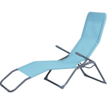 Chaise longue avec dossier et accoudoirs réglables