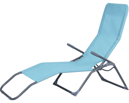 Chaise longue avec dossier et accoudoirs réglables