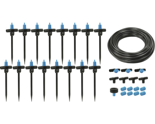 Kit d'arrosage goutte à goutte for_q "Jardinière surélevée" 20 m Kit d'irrigation goutte à goutte avec tuyau, distributeurs et accessoires pour l'irrigation du jardin