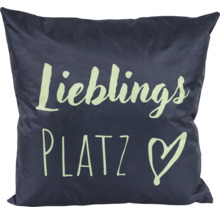 Dekokissen mit der Aufschrift Lieblingsplatz und Herz