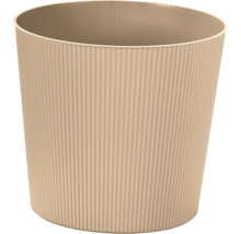 Corbeille à papier beige avec surface côtelée