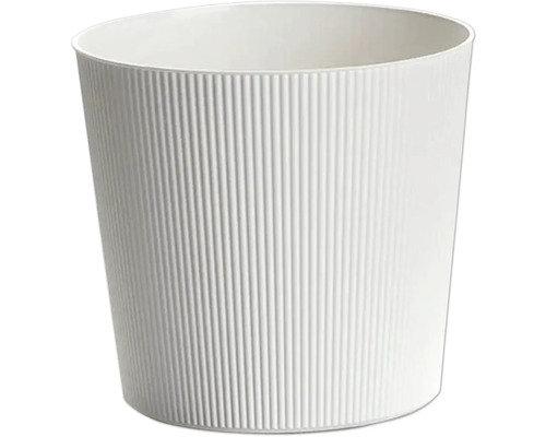 Weißer Papierkorb mit gerippter Oberfläche