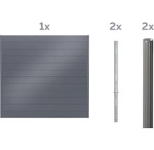 Système de clôture complet avec éléments de clôture et poteaux de clôture