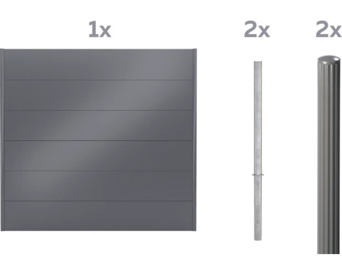 Panneau de clôture avec deux poteaux de clôture