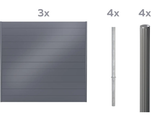 Éléments de clôture en aluminium avec poteaux de clôture pour un montage facile