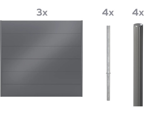 Élément de clôture et poteaux de clôture pour le jardin