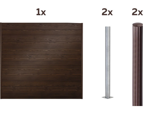 Ensemble complet de pare-vue composé d'éléments de clôture et de poteaux de clôture