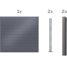 Panneau de clôture avec deux poteaux pour le jardin
