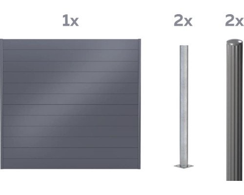Panneau de clôture avec deux poteaux pour le jardin