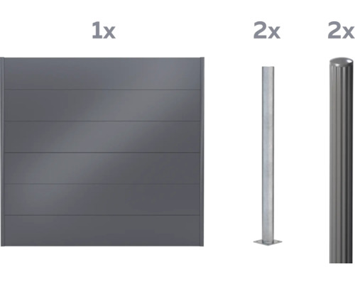 Panneau de clôture avec deux poteaux de clôture