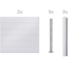 Ensemble de clôture d'intimité avec deux éléments de clôture et six poteaux