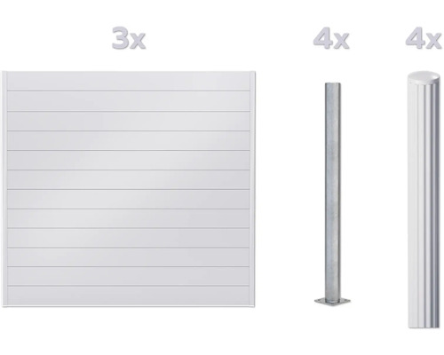 Panneau de clôture avec poteaux de clôture en métal, set