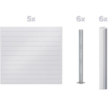 Élément de clôture avec poteaux de clôture pour le jardin