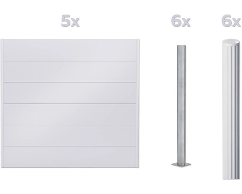 Kit de clôture de jardin avec éléments de clôture et poteaux