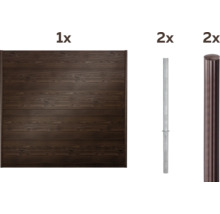 Élément de clôture avec poteaux métalliques et capuchon de poteau
