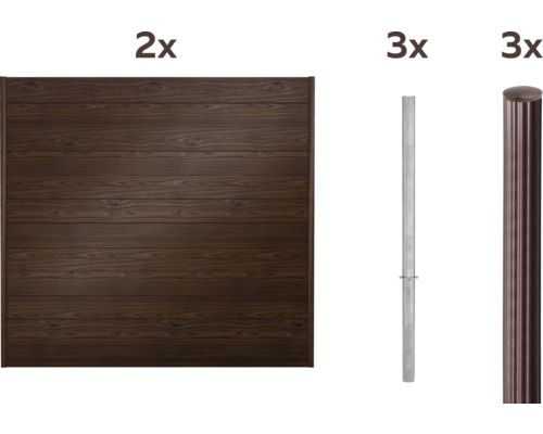 Kit complet pour clôture de jardin : éléments en bois et poteaux de clôture