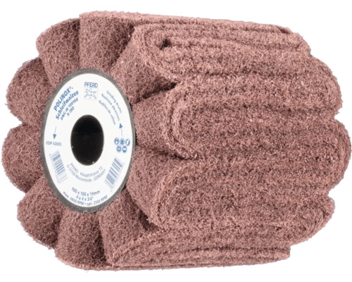 Rouleau abrasif en non-tissé pour satineuses, Pferd Logo, symboles de sécurité.