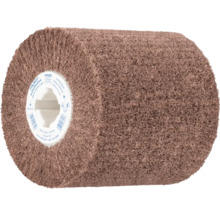 Rouleau abrasif PFERD POLINOX en fibres non tissées brunes, 100 par 100 par 19 millimètres.