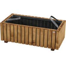 Jardinière en bois avec film de plantation et sangles de transport