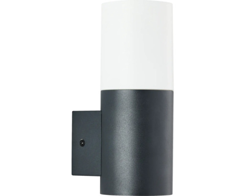 Applique murale de forme cylindrique avec socle noir et abat-jour blanc