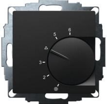 Thermostat d'ambiance noir avec bouton rotatif pour le contrôle de la température