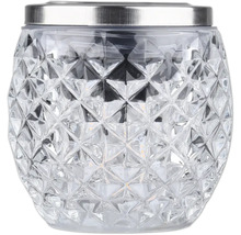 Lampe solaire décorative avec verre à facettes et bordure en métal