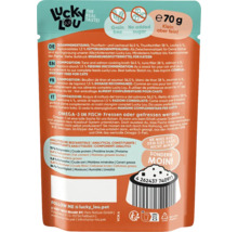 Lucky Lou Katzensnack mit Thunfisch und Lachs, getreidefrei und ohne Zuckerzusatz
