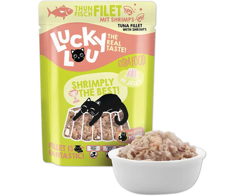 Lucky Lou Filet de thon aux crevettes Nourriture pour chats en sachet